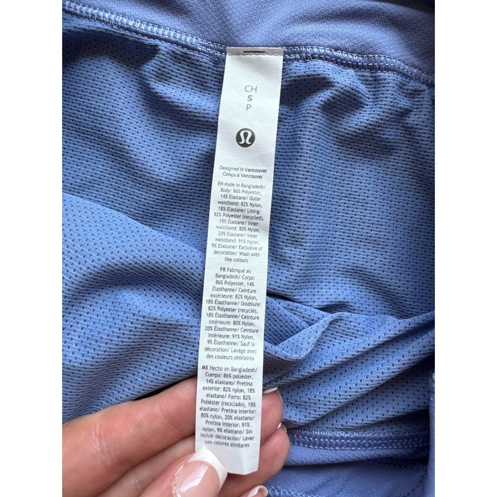 Lululemon Find Your Pace Shorts Periwinkle Blue High Rise Smocked Running Small - Picture 3 of 8